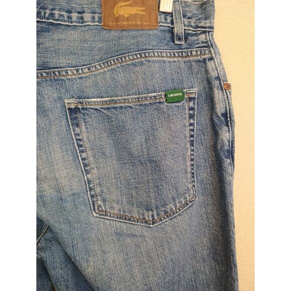 Lacoste Jeans Men 34 Blue Medium Wash Cotton Casual Classic Logo on Pocket Denim - Picture 12 of 16